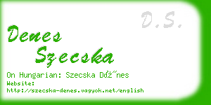denes szecska business card